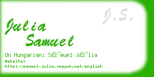 julia samuel business card